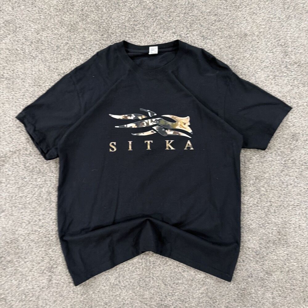 Sitka Optifade Icon Camo Logo T-shirt Mens Sz XL Black Logo Hunting